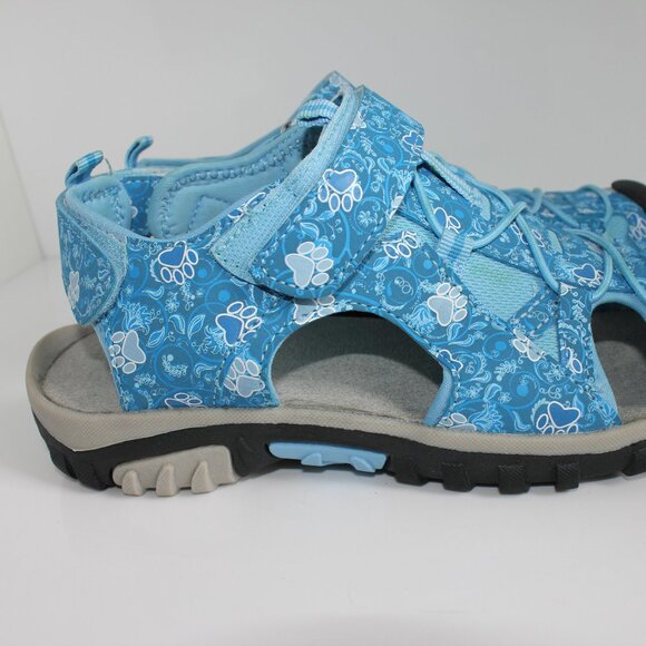 Animal Rescue Site Women's Size 8 Blue Paw Print Closed Toe Hiking Sandals - Picture 7 of 12
